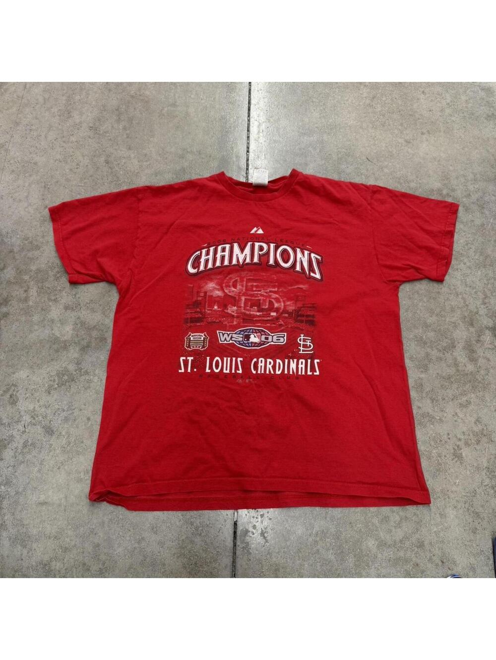 vintage st louis cardinals red mlb world series champions red shirt size xl